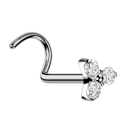 Threadless Nasenstecker gebogen silber Dreieck drei...