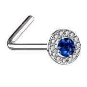 Clous de nez coudés argent cercle de cristal avec...