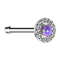 Nasenstecker gerade silber Kristallkreis mit grossem Opal violett
