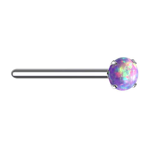Nasenstecker biegen silber Opal violett gefasst