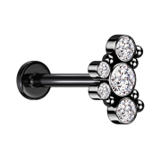 Micro labret internal thread black six balls five...
