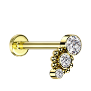 Micro labret internal thread gold-plated eight balls...