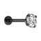 Labret Micro Threadless noir avec cristal serti dargent