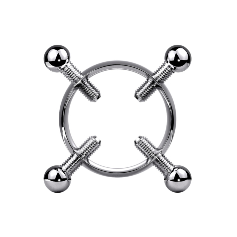 Fake Brustwarze silber Nippelklemme mit vier Schrauben