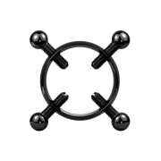 Fake Brustwarze schwarz Nippelklemme mit vier Schrauben