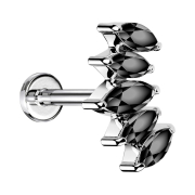 Micro Labret Innengewinde silber Fächer mit...