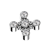 Dermal Anchor silber Quadratisch acht Kugeln fünf...