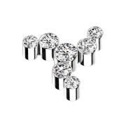 Dermal Anchor silber Windrad sieben Kristalle silber