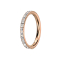 Bague micro segment pliable en or rose avec cristaux carrés argentés sur les côtés