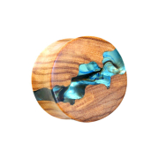 Flared plug epoxy transparent made of olive wood