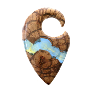 Ohrgewicht Spirale Nebel Epoxy transparent aus Liana Holz