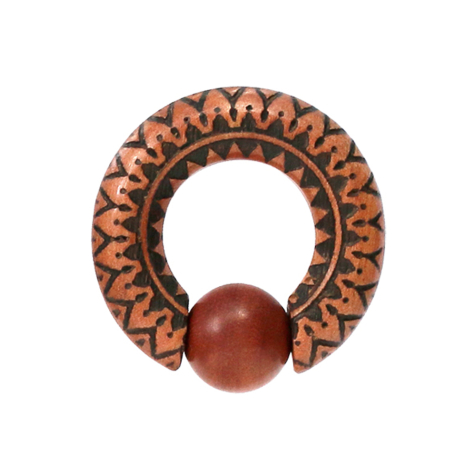 Anneau Ball Closure gravé en bois Sawo