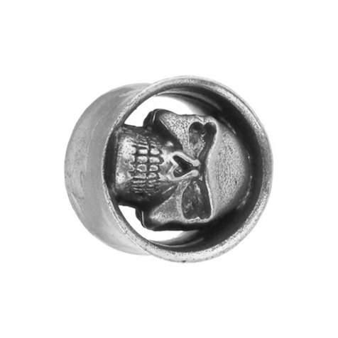 Flared Tunnel argent tête de mort