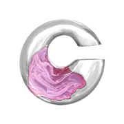 Poids doreille argent brouillard époxy rose