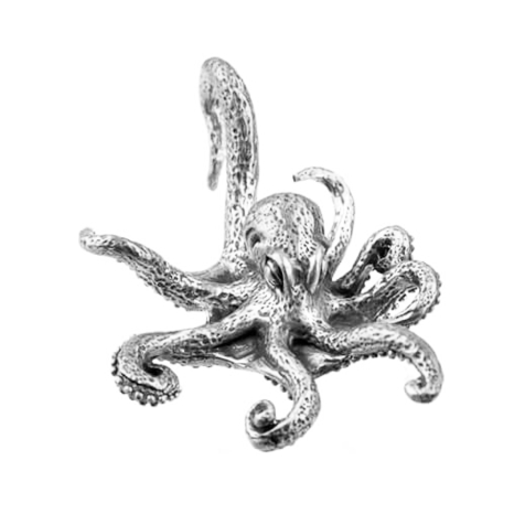 Ear weight silver octopus