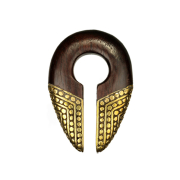Ear weight keyhole gold-plated two ends with Arang wood