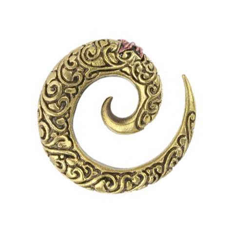 Spirale a espansione placcata oro con incisione di una stella