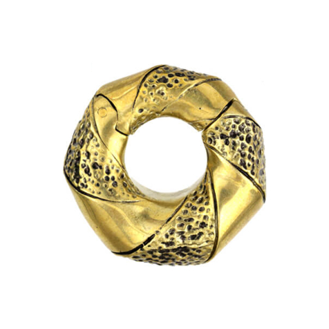 Ear weight hinged gold-plated spiral pattern