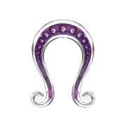 Ohrgewicht silber Kugeln Epoxy violett Om