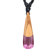 Necklace black pendant cone two-tone epoxy yellow and...
