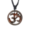 Collier noir pendentif Om en bois Narra