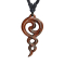 Collier noir pendentif ornement tribal coquillage en bois Narra