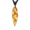 Collier noir pendentif Surf gravure trois vagues en bois dolivier