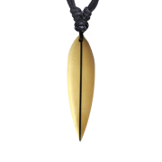 Collana nera con ciondolo linea di incisione surf in...