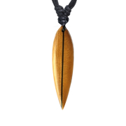 Collana nera ciondolo surf incisione linea teak