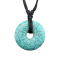 Collier noir pendentif donut en pierre de turquoise