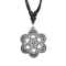 Collier noir pendentif argent fleur celtique