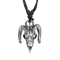 Necklace black pendant silver ibex skull