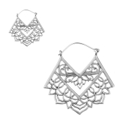 Boucles doreilles argent fleur de lotus torsadée