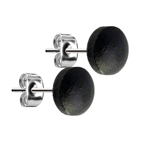 Ohrstecker silber Teller aus Arang Holz