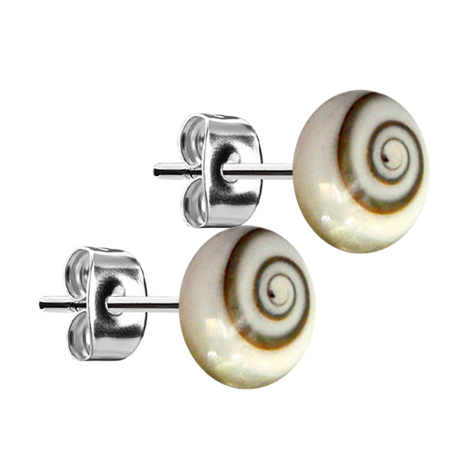 Clou doreille argent assiette avec œil de Shiva