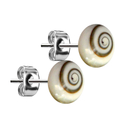 Clou doreille argent assiette avec œil de Shiva