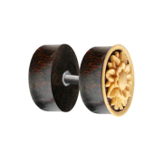 Fake Plug Blume geschnitzt aus Tamarind Holz