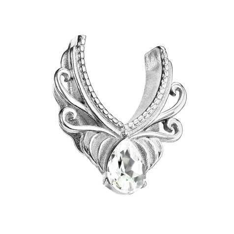 Fiori in filigrana dargento e gocce di cristallo in sella