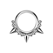 Micro Segmentring klappbar silber drei Cones und acht Kugeln