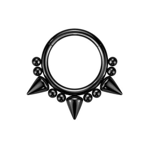 Micro Segmentring klappbar schwarz drei Cones und acht Kugeln