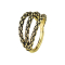 Micro anneau segment pliable doré trois anneaux peau de lézard