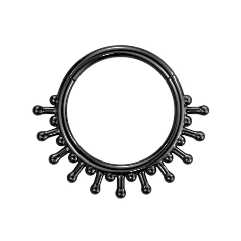 Micro anneau segment pliable noir elf boule sur tige