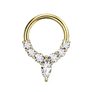 Anello a micro segmenti con cerniera placcato oro sei...