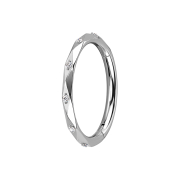 Micro segment ring, foldable, silver faceted with...