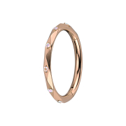 Micro segment ring, foldable, rose gold, faceted with...