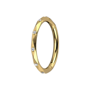 Micro segment ring, foldable, gold-plated, faceted with...