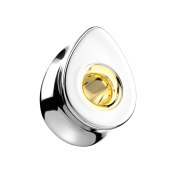 Flared Tunnel argent goutte avec intérieur...