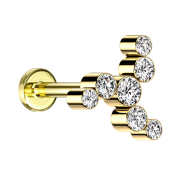 Micro Labret Internal Thread Gold-Plated Windmill Seven...