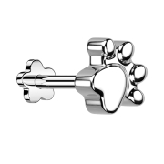 Micro labret sans filetage fleur argent patte