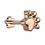Micro Threadless Labret Blume rosegold Pfote